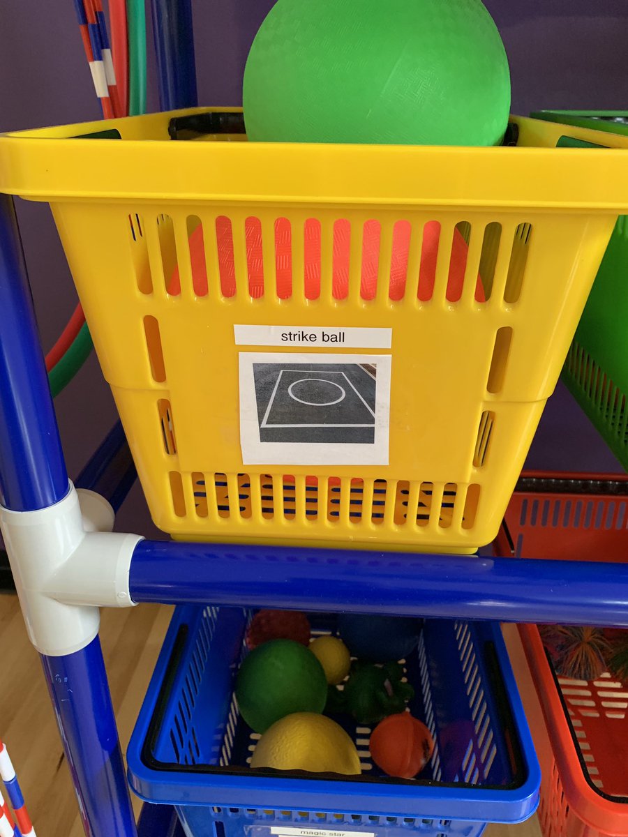 bencotho's tweet photo. Tried something new this year & designed r playground blacktop 2emphasize small sided games that will showcase fair play, teamwork, &good sportsmanship. The recess cart has labeled equipment baskets with pictures of each game “zone” for easy management & clean up. #rethinkrecess https://t.co/cF08fkRZue
