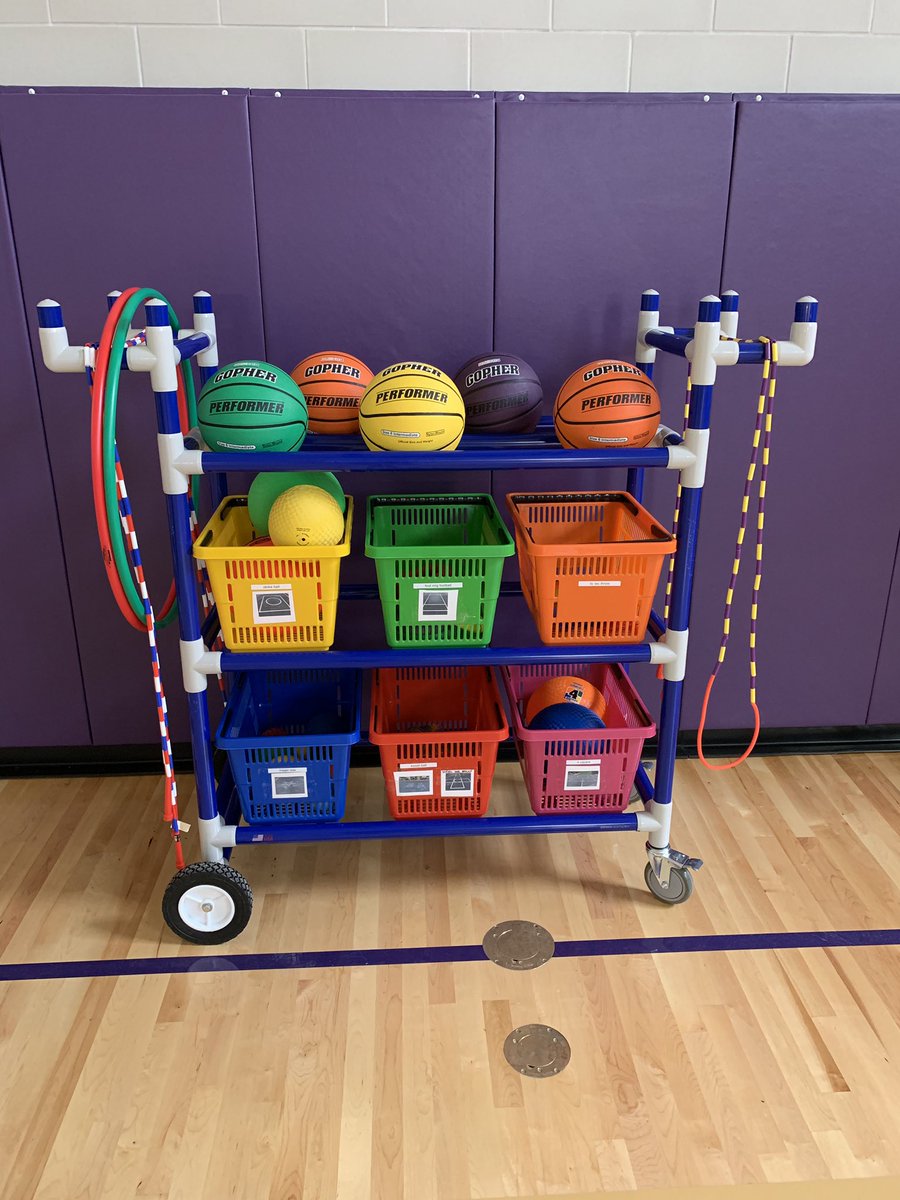 bencotho's tweet photo. Tried something new this year & designed r playground blacktop 2emphasize small sided games that will showcase fair play, teamwork, &good sportsmanship. The recess cart has labeled equipment baskets with pictures of each game “zone” for easy management & clean up. #rethinkrecess https://t.co/cF08fkRZue