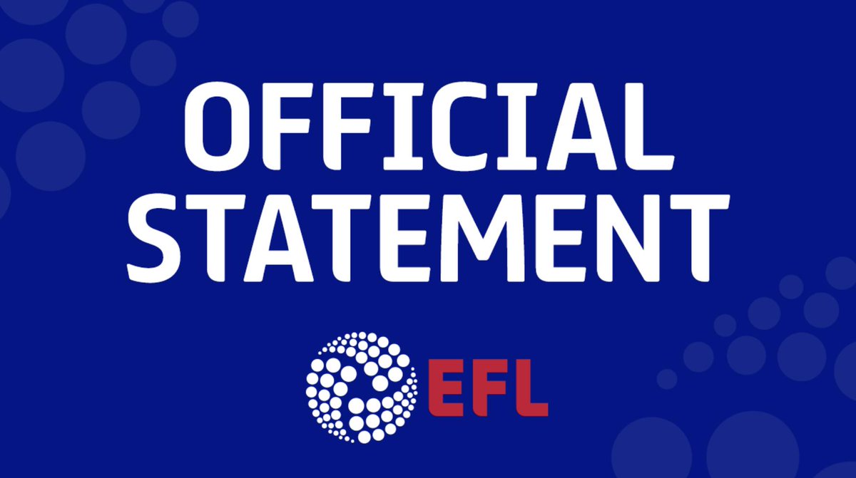 EFL's tweet photo. EFL Statement: Bolton Wanderers

https://t.co/rf7SHllzU0

#EFL https://t.co/N2Slf55GPL