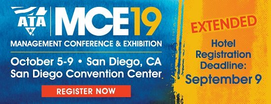 Did you hear the great news? The MCE Hotel Deadline has been extended to September 9! Take advantage of this final opportunity to get discounted hotel rooms in the ATA MCE room block. Register today ==> mce.trucking.org/#register