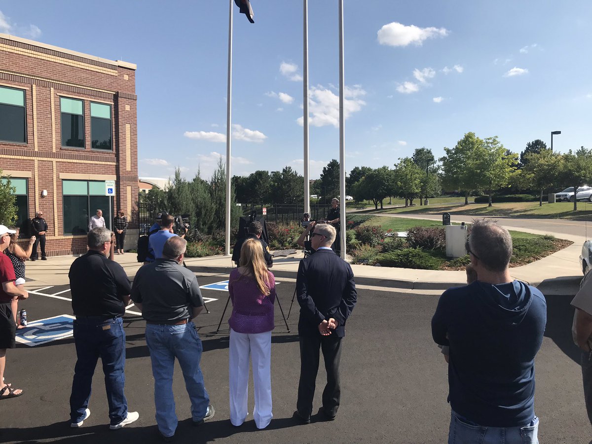 DCSOTraffic's tweet photo. Proud to be part of @SheriffSpurlock dedicating the fallen hero’s memorial at our highlands ranch substation.  @highlands_ranch @dcsheriff @girlscouts @douglascountyco https://t.co/BtPOoXIdLb