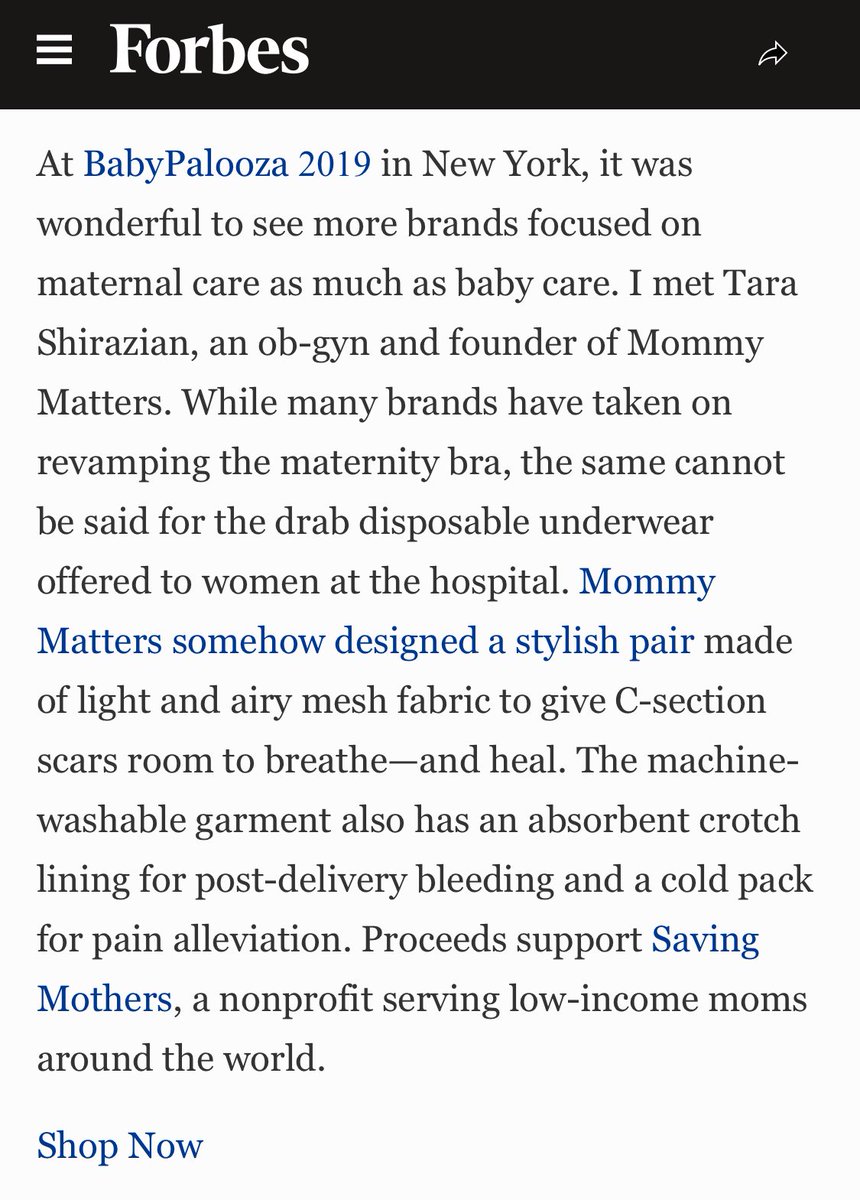 MommyMatters_'s tweet photo. Thanks @Forbes for the feature on our light, airy (and soft!) mesh postpartum undie for repair and recovery! Proceeds are redirected back to our non-profit @savingmothers - because no mother should die giving life. https://t.co/XSCDffivYT
