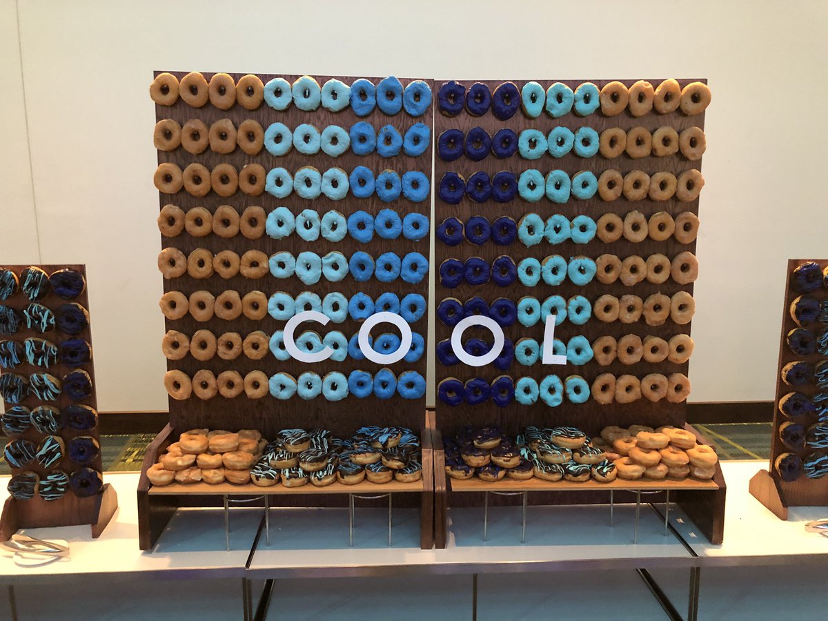 Check out the COOL donut wall for tonight’s <a href="/CBJournal/">Corridor Business</a> #CBJcoolest place work awards dinner at <a href="/DTCedarRapids/">DoubleTree by Hilton Cedar Rapids</a>