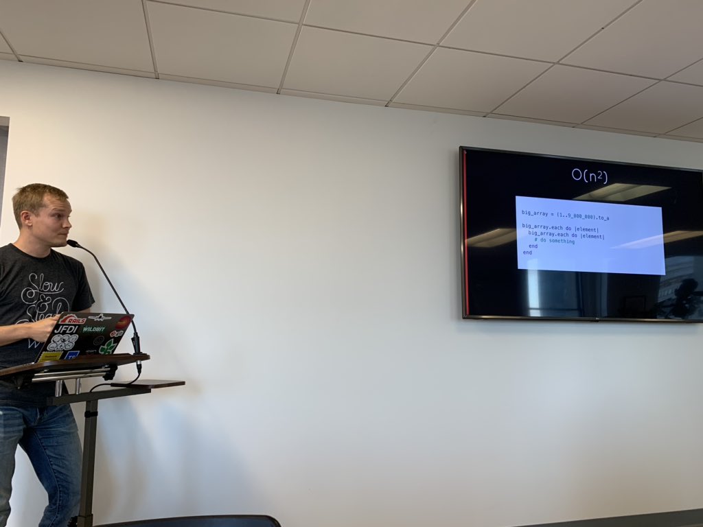 sc_philly's tweet photo. As programs get more complex and we nest looping operations, Big-O gives us the a way to understand the impact on the amount of time it takes to perform an operation https://t.co/grjdDjF26y