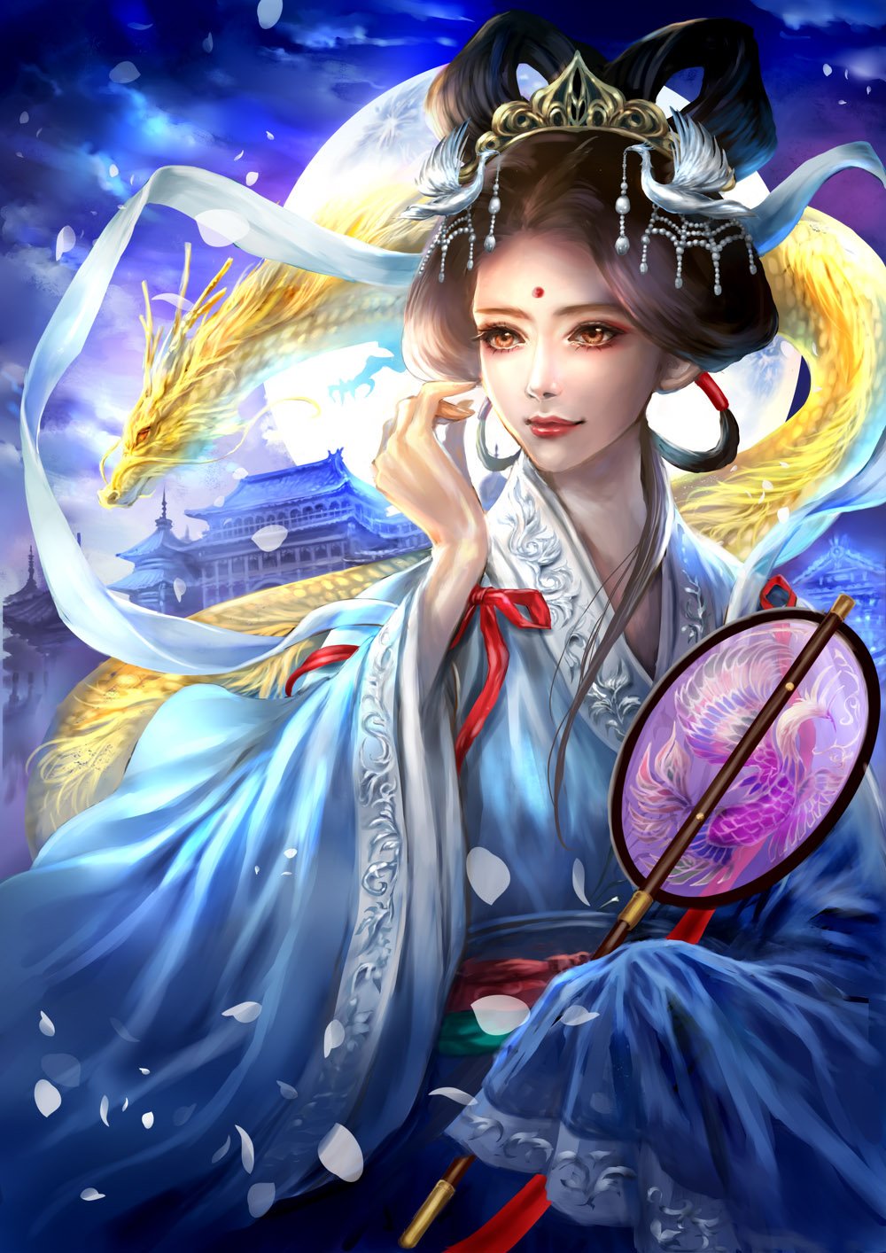 手描きイラスト 奈良時代風の女性
