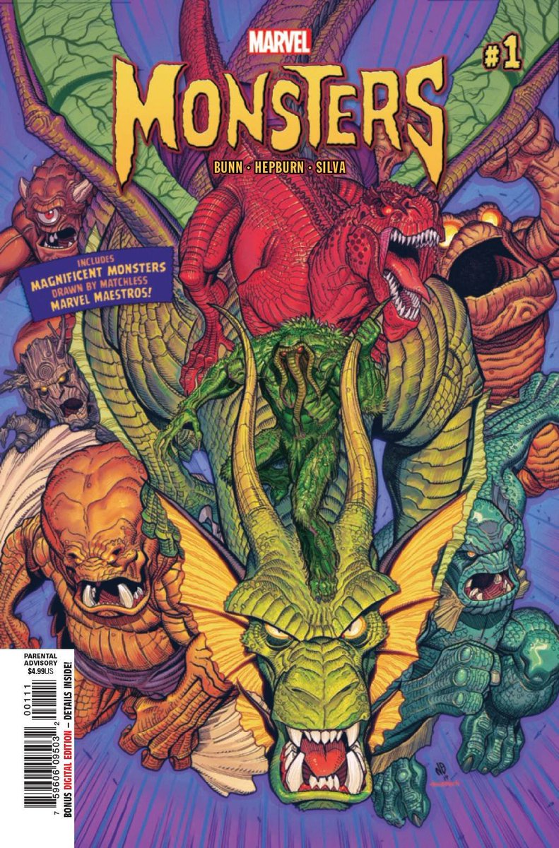 MARVEL MONSTERS #1 Someone is doing terrible things to the Marvel Monsters, and only Kid Kaiju can stop it. A big, bold, beautiful celebration of all things Monstrously #MARVEL @CullenBunn @ScottHepburn #NewComicsWednesday #AamazingFantasyComics