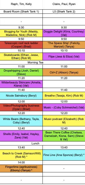 The roster for Shark Tank Day 2 (See Photo)... Find the team you want to watch and click on the link for the Shark Tank they are pitching in (Tank 1 or Tank 2)
28 Aug Tank 1 youtu.be/D243goQeW-U
28 Aug Tank 2 youtu.be/1I_tF1YpKdo