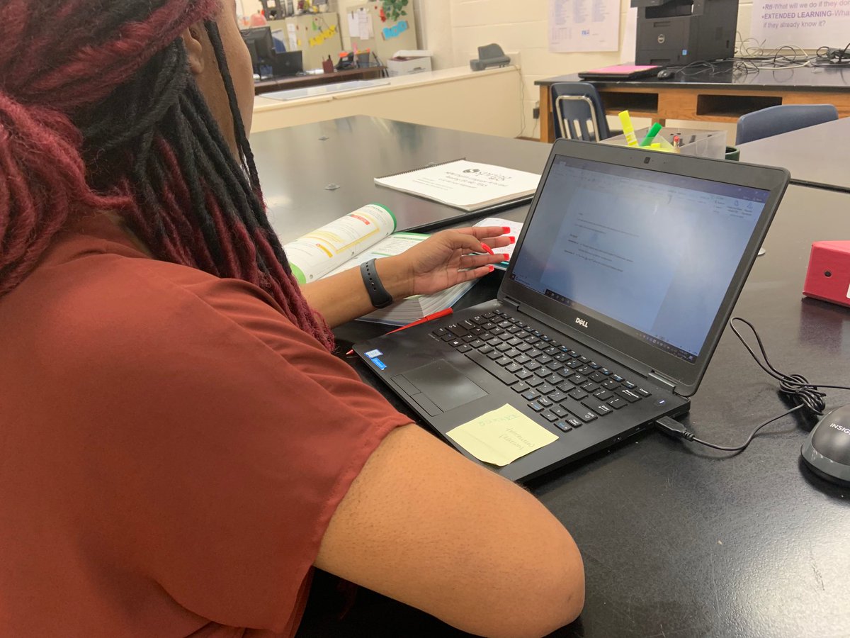 TwinCreeksMS1's tweet image. Coming prepared, unpacking standards, chunking the TEKS, and agreeing on exit tickets. I’m looking forward to Day 2 continuing and starting on Wednesday’s planning! #WarriorWeekPLC #Springway