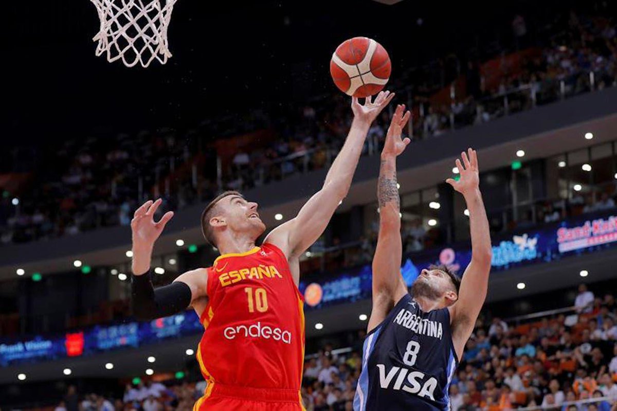 Abcdepor's tweet photo. #Basquet 

#Argentina perdió frente a #España 84-76, en su último amisto previo al mundial de básquet, que inicia el 31 de Agosto. https://t.co/OISIgWRnR0