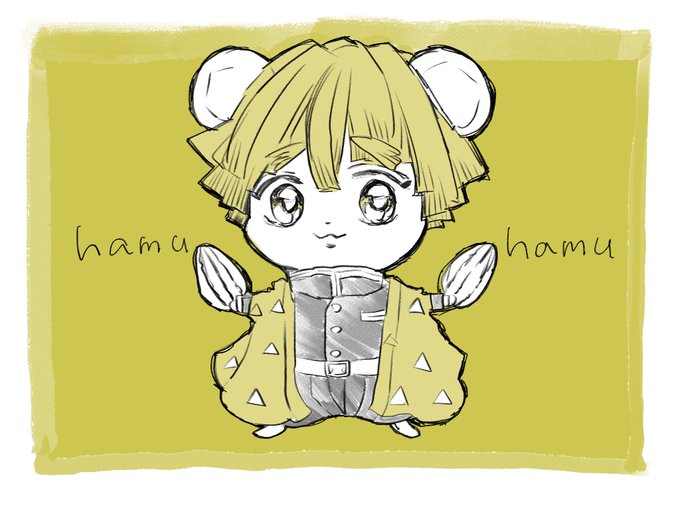 ゆ侍さんがTwitterに投稿した我妻善逸(鬼滅の刃)のイラスト。