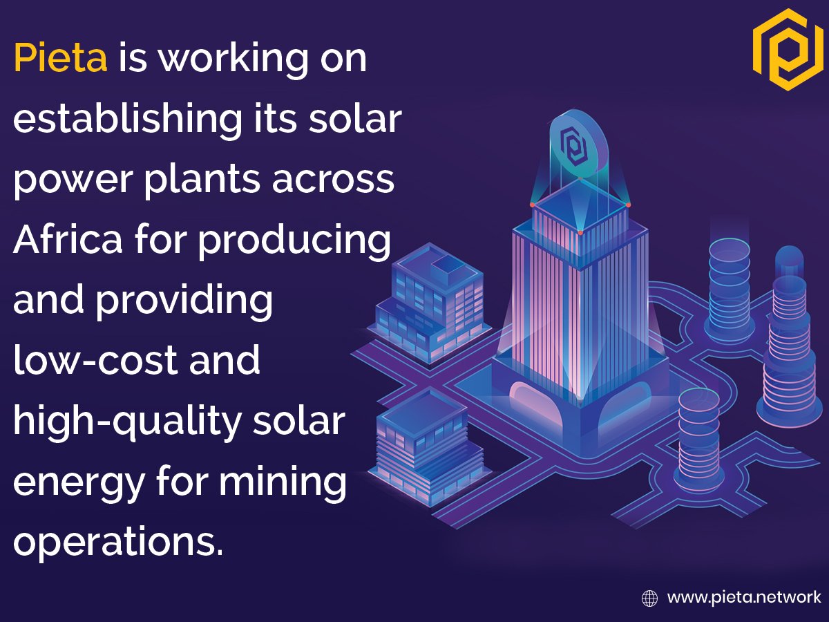 pietacoin's tweet photo. #Pieta is working on establishing its solar power plants across Africa for producing and providing low-cost and high-quality solar energy for mining operations.

#exchange #investors #besticoprojects #icosale #mining #investquotes #pitc #investment #icoprojects #P2PB2B #tokens https://t.co/FpRUKVCWZe