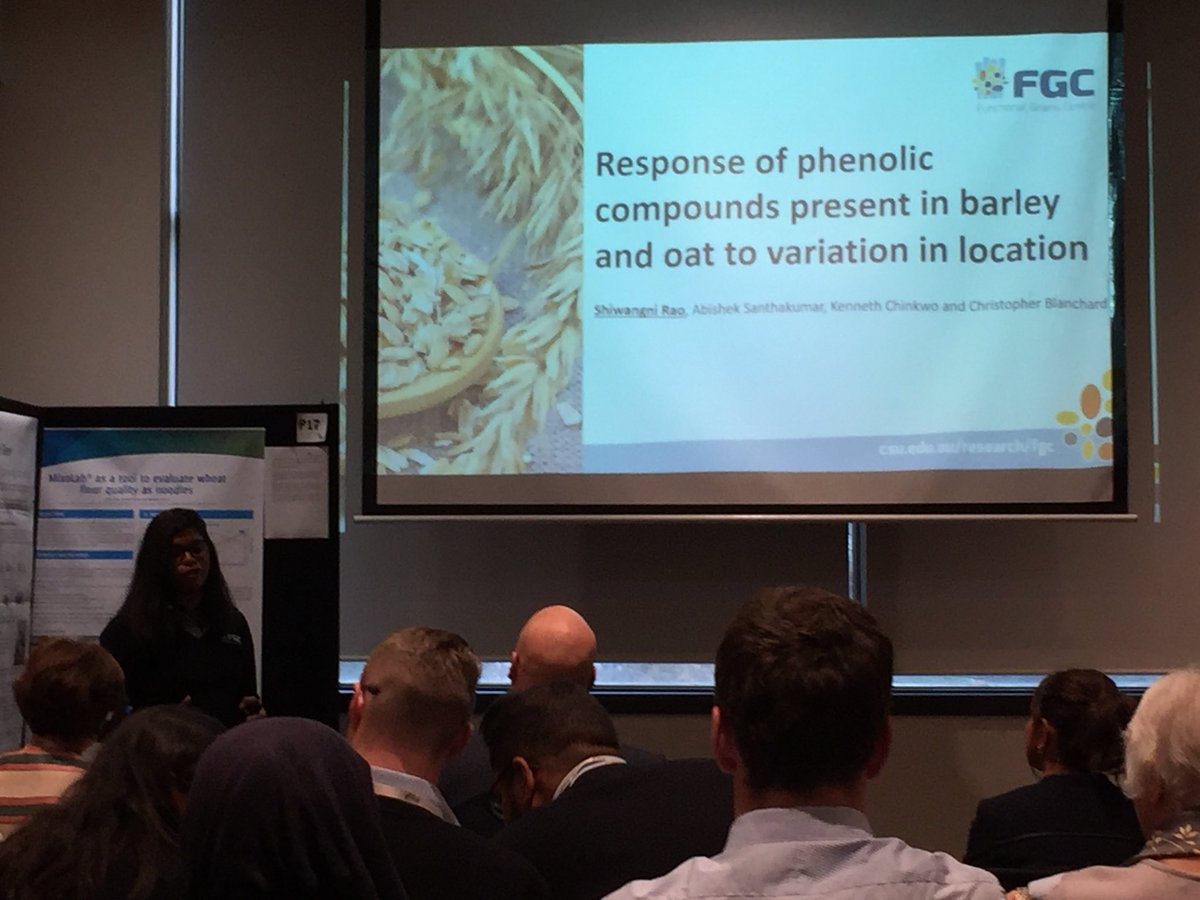FGC_GideonKang's tweet photo. ⁦@ShiwangniRao⁩ presenting her research findings ⁦@ausgrainscience⁩ 2019 #CSUfgc #AGSA19 https://t.co/8URDUEFTDF