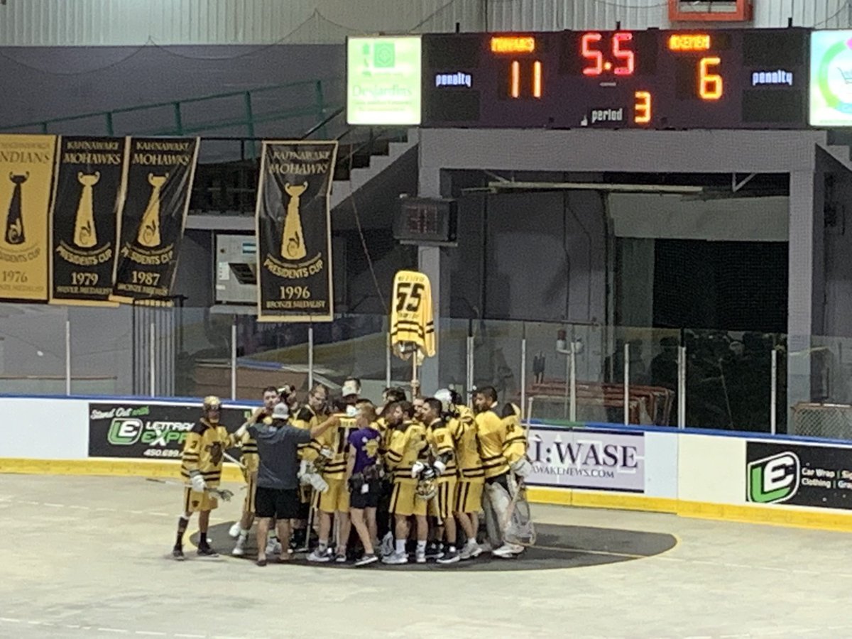 The Kahnawake Mohawks and the 2019 Presidents' Cup Host Committee I would like to thank the Kahnawake Fire Brigade, Peacekeepers and the Capital Region Axemen and everyone else who stepped up to help out our brother <a href="/AngBang55/">Angus Goodleaf</a> We’re grateful we are for everything #Gus55