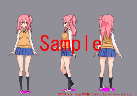 只今制作中!
11月8日発売予定「らぶりー♡ 第1話らぶりーあいなちゃん♡」より
あいなの色見本になります。
※本編で若干の変更となる場合があります。予めご了承ください。 