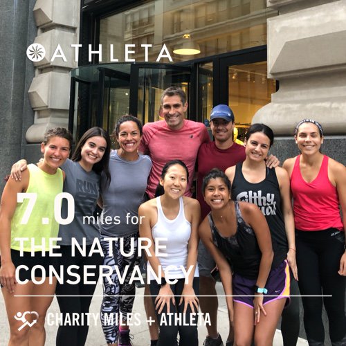7.0 <a href="/CharityMiles/">Charity Miles</a> for <a href="/nature_org/">The Nature Conservancy</a>. Thx <a href="/Athleta/">ATHLETA</a> for sponsoring me! #RaceForThePlanet