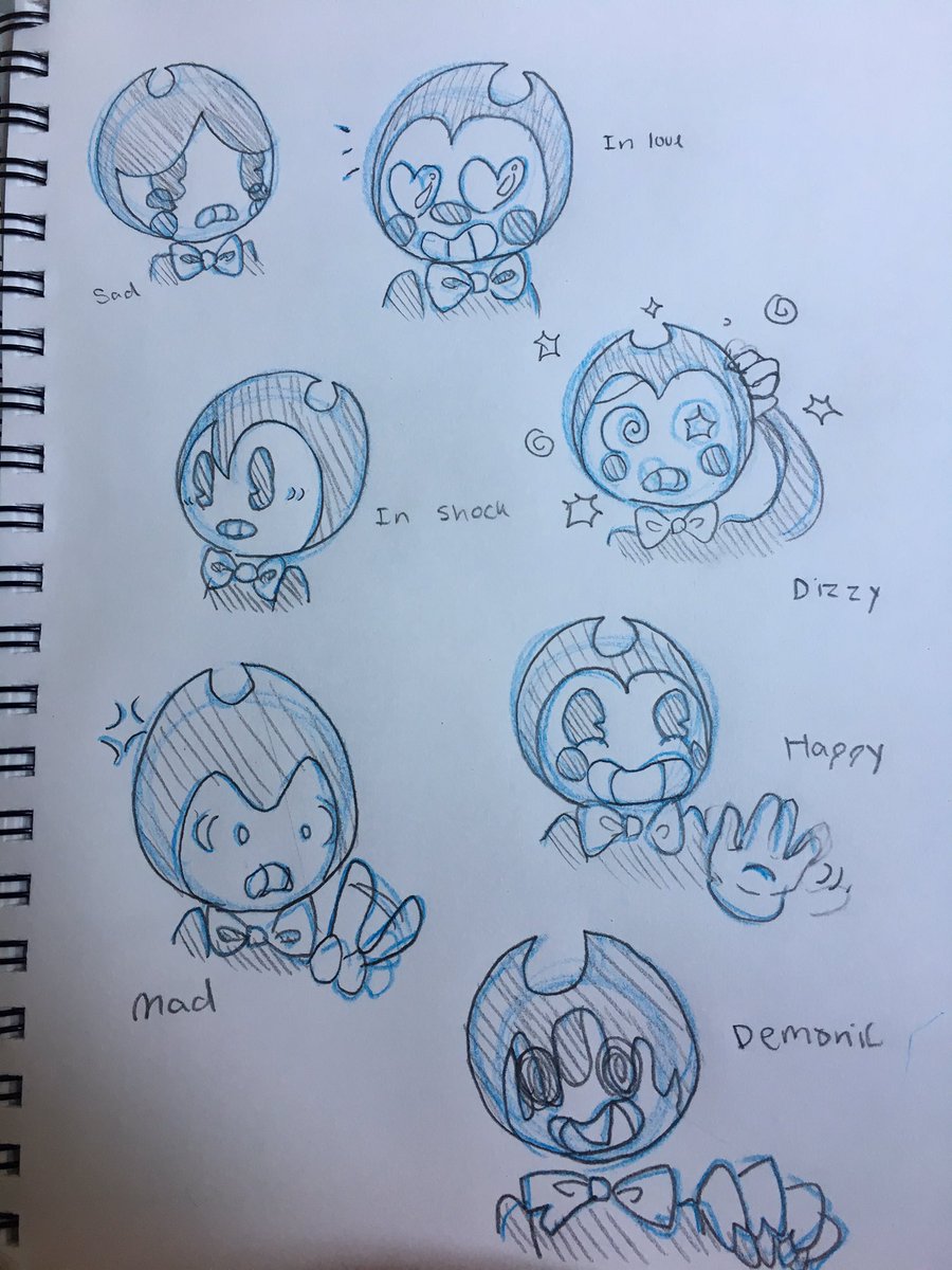mochapuppies's tweet photo. Bendy emotion doodles🖤🖤🖤🖤#bendyandtheinkmachine https://t.co/dq4N1TVNWx