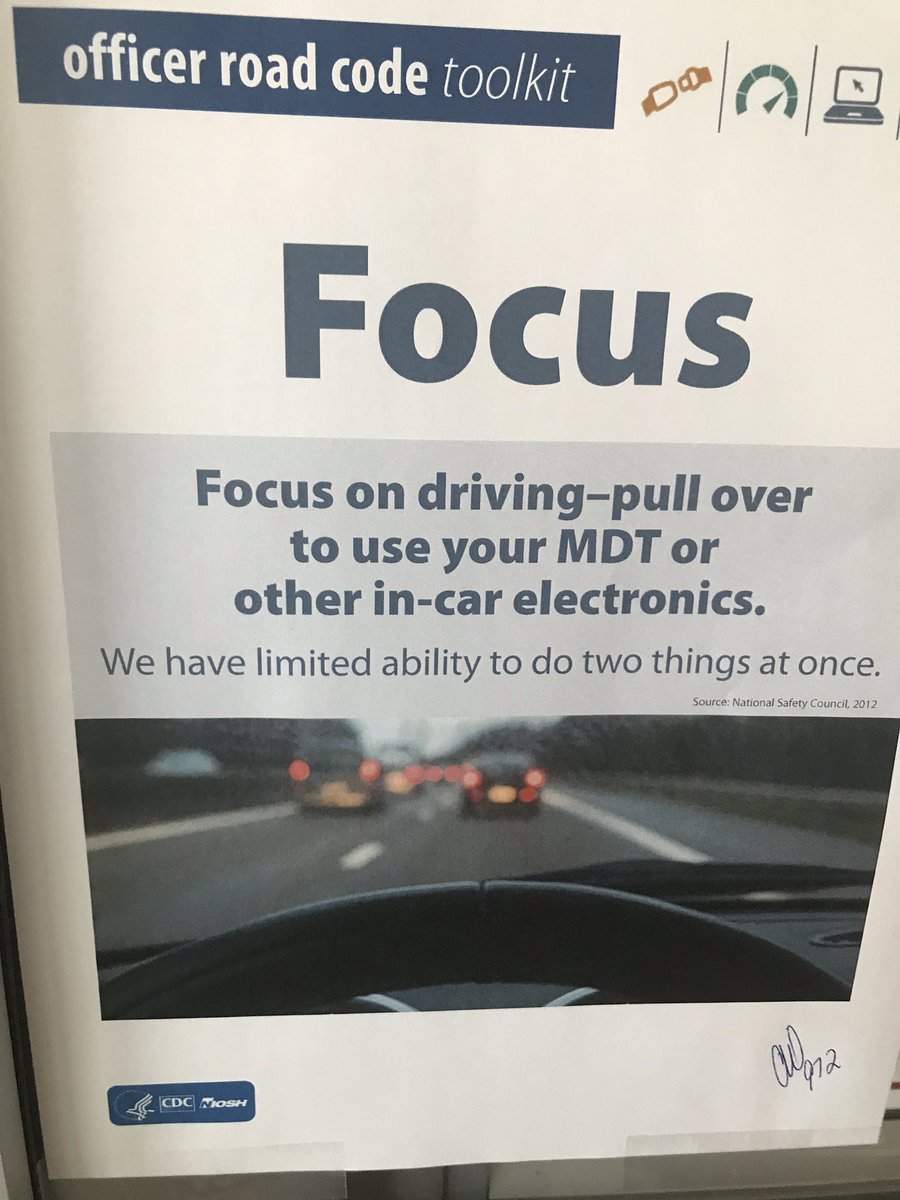 DCSOTraffic's tweet photo. This is today’s daily safety message that I shared with the staff @dcsheriff  I put a new one up each day on the door to the parking garage.  Good advice for our cops, but good advice to everyone.  #JustDrive #Focus  #DontLetDistractionsGetYou https://t.co/oPflN8V3m2