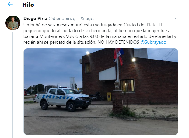 nanodelchuy's tweet photo. Hola @Subrayado nadie le va a decir a @diegopirizg
 que borre el tuit en el que difama a la mamá del bebé muerto, diciendo que se fue a bailar y volvió en estado de ebriedad?
Dudo que no lo hayan visto.
Pero por las dudas...
Ya que él no tienen dignidad, deberían exigírselo https://t.co/mGNMxihgw9