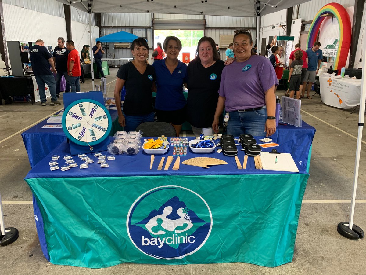 Bay Clinic at Convoy of Hope 2019. 
Cyd Hoffeld, Health Education Manager; Amanda Freitas, WIC Supervisor; Judith Beaver, Tobacco Cessation Coordinator; and Kimberly Rodrigues, Outreach Eligibility Worker. These women represent just a few of the many services Bay Clinic offers.