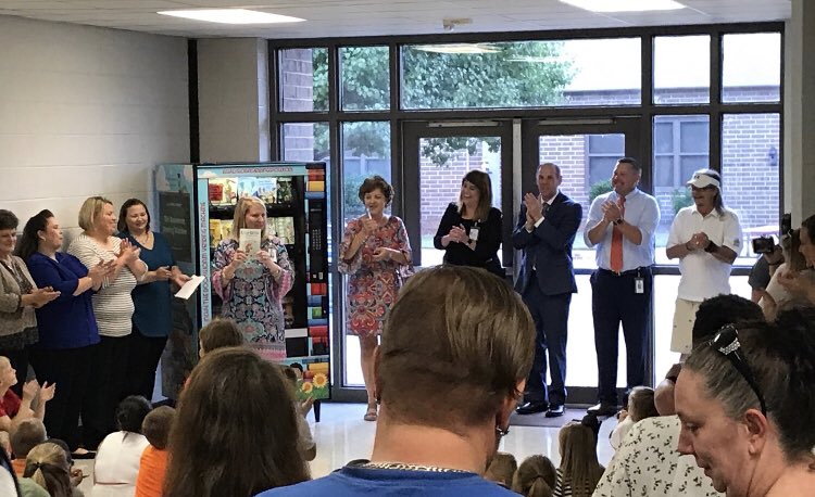 Thank you to our amazing PTO for making my dream become reality! I can’t wait to see our readers earn their coins and choose their books from our very own book vending machine. #growingreaders <a href="/PES_PantherNews/">Pelion Elementary </a> <a href="/Lex1_Literacy/">Erica</a>