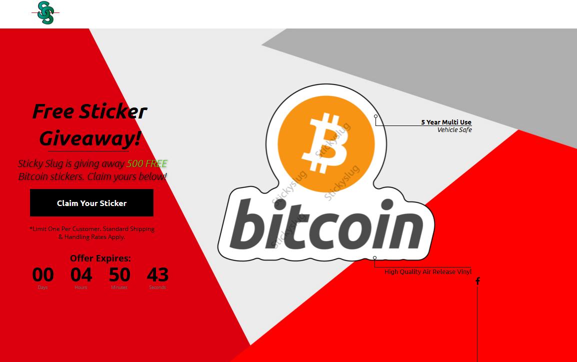 Sticky_slug's tweet photo. Hello fellow Crypto lovers! Stickyslug is having a 500 #BTC  sticker celebration, just pay shipping &amp; handling.
We have been MIA but are back and with that we give you some free BTC! Its just in sticker form 😉

https://t.co/drcJ1lVeKO

#cryptocurrency #CryptoNews @thecryptomonk https://t.co/RHkJWy2qyi