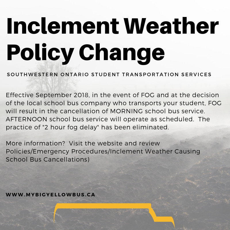 mybigyellowbus's tweet photo. In the event of FOG, buses that are cancelled in the morning will operate in the afternoon.  Don’t forget to put the BusPlanner Delays app on your phone to get service disruption information. https://t.co/9QKIUpp7I6