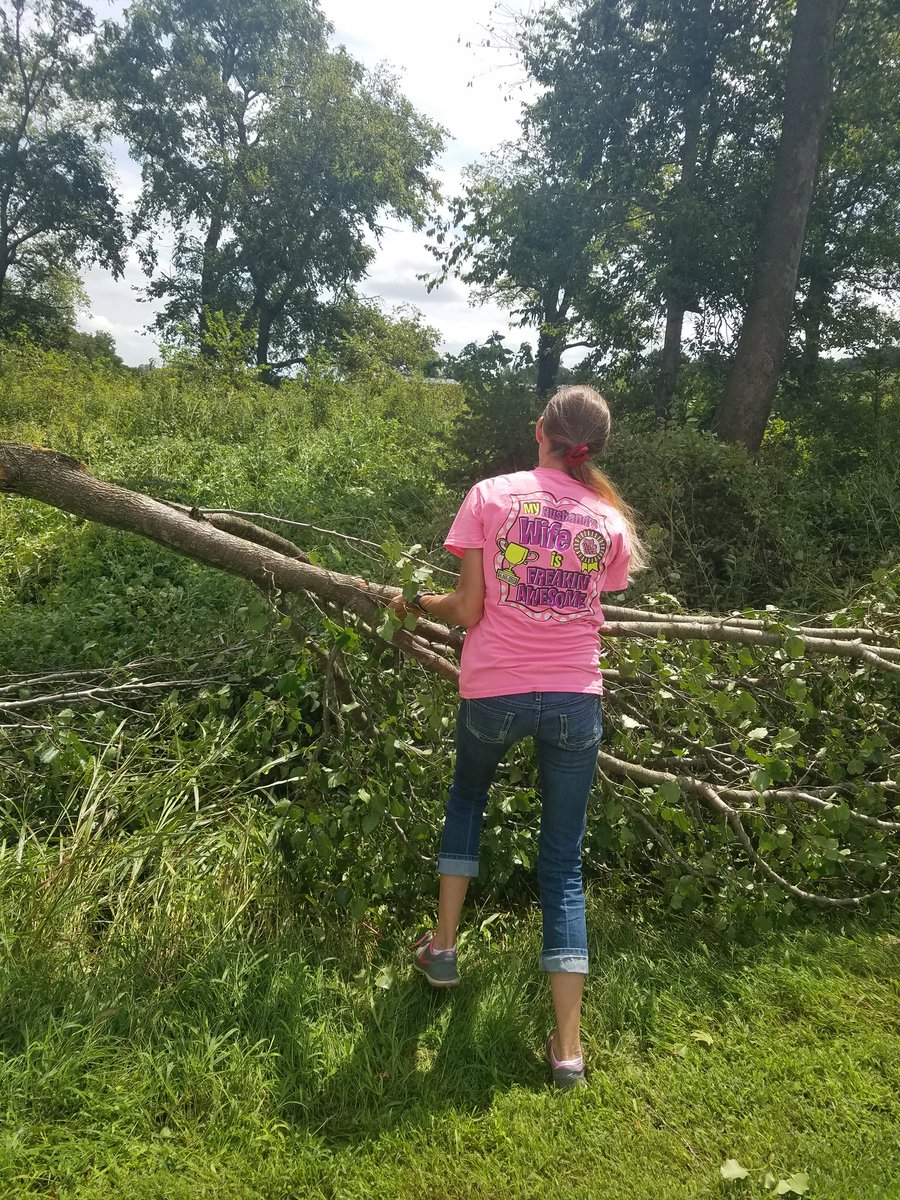 smith_helmer's tweet photo. When you have a nasty storm the night before your day off. We go help nana and great nana clean up the farm. https://t.co/wxjN4427QS