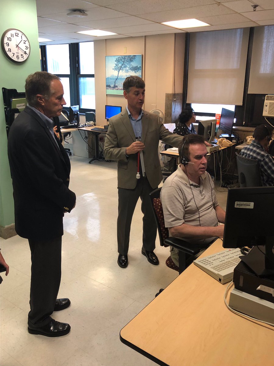 wagner2_gary's tweet photo. Thank you @RepChrisCollins for taking the time to see firsthand an @AbilityOne program contract which creates needed #JobsForTheBlind. Your support protecting this program is vital during this critical period. @NatIndBlind #NIBAdvocacy @OlmstedCenter https://t.co/pp0enEb9DJ