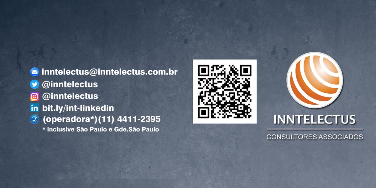 inntelectus's tweet photo. Entre em contato conosco:
- E-mail: inntelectus@inntelectus.com.br
- Twitter: @inntelectus
- Instagram: https://t.co/oSF8whYcnS
- Linkedin: https://t.co/K8AlNonlA2
Telefone: (operadora*)(11)4411-2395
* inclusive São Paulo/SP e Grande SP
#INNTELECTUS https://t.co/TEdCbvhjTg