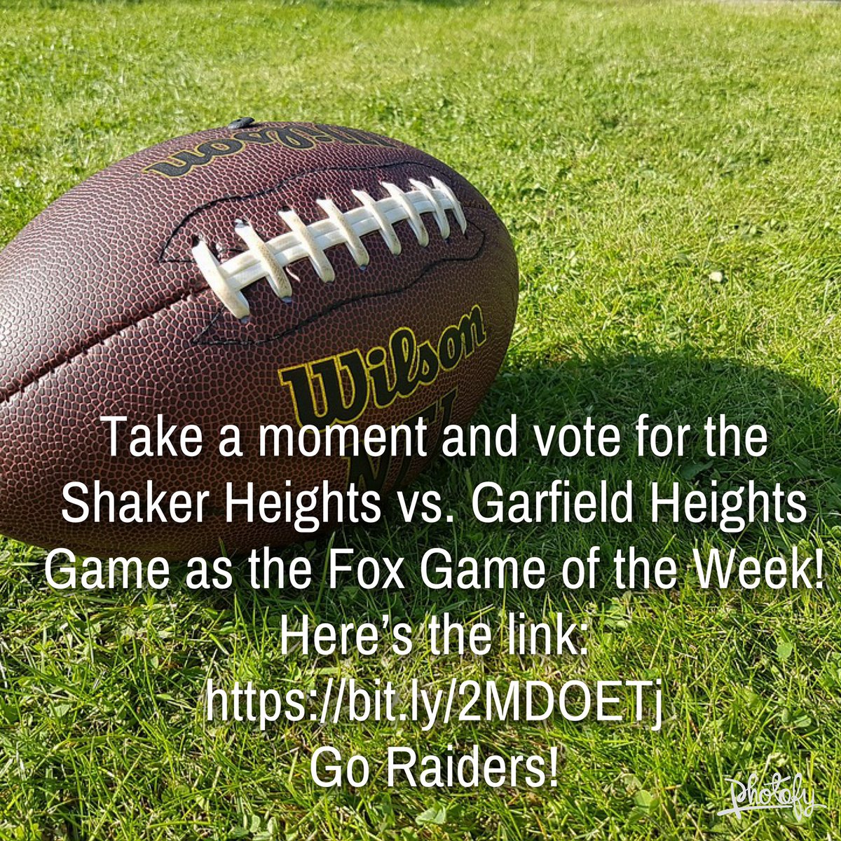Take a moment and vote for our football game as Fox’s game of the week! Here’s the link: bit.ly/2MDOETj