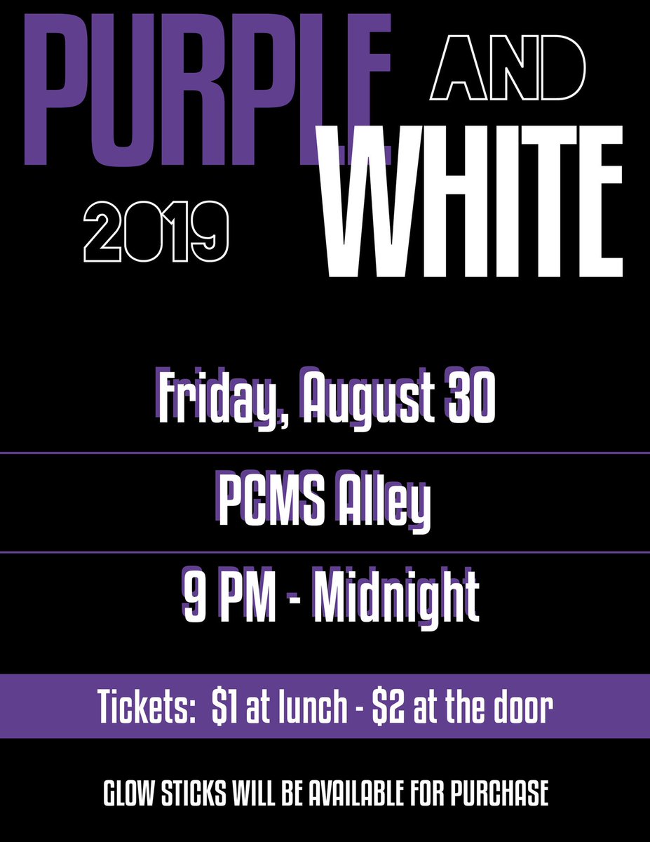 PittSTUCO's tweet image. Remember Purple and White on Friday. Also come support your team in Girard for the Jamboree