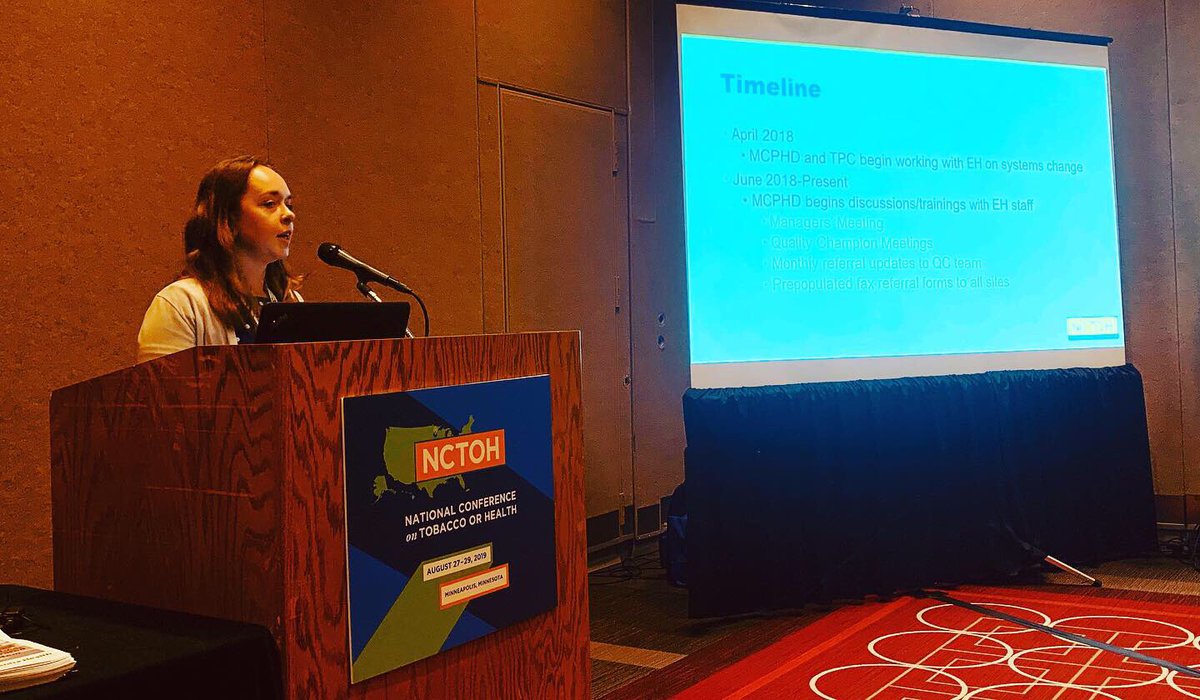 AbbeyJonesCHES's tweet photo. And then this afternoon...I presented on the tobacco treatment systems change work my team has been doing with @EskenaziHealth, my first national conference presentation! The nerves were real but now I hope it’s the first of many. #nctoh2019 https://t.co/QKAyUYs9FM