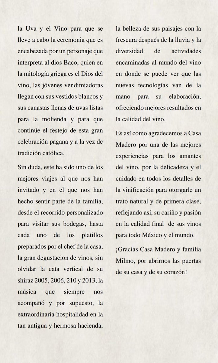Después de 422 años de existencia, restaurante Raíz ha tenido el honor de visitar la vinícola más antigua de todo el continente americano.

#ViñedoMexicano #CasaMadero #Coahuila #Parras #Desde1597 #Since1597 #VinoMexicano #VisitaMéxico #VisitaCasaMadero #VisitaRaíz