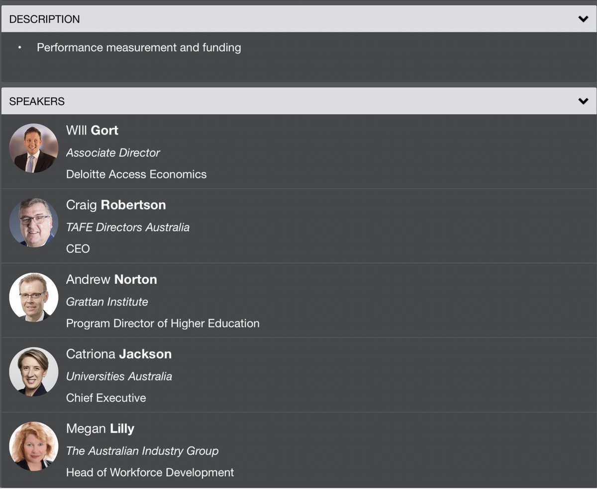 trilia's tweet photo. Only in Australia do we confine #Apprenticeships to the trades says Megan Lily from the Australian Industry group.  Employment based learning pathways are a more accurate description and #highered should get on board with the possibilities. #WIL #AFRhigherEd19 https://t.co/PmdAHnu0u0