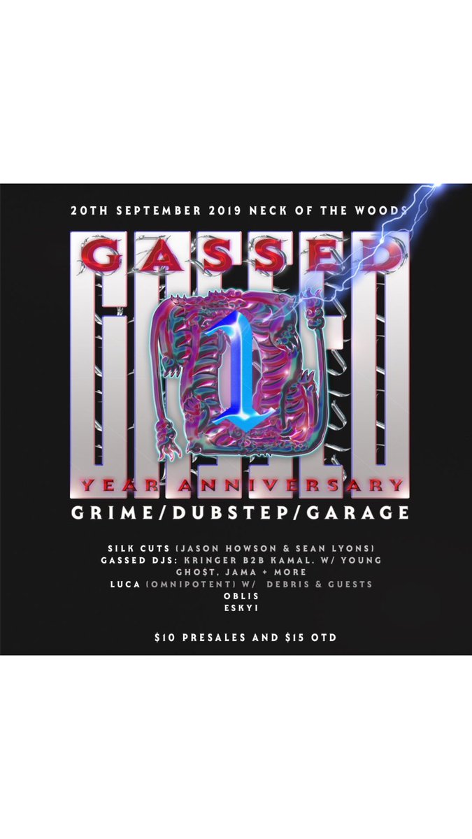 EskyiWolf's tweet photo. One year anniversary of GA$$ed!!
Lookin foward to flingn’ tunes with the boy dems!! Tickets available from eventbrite $10 presale and $15 door pressure. Pull upp, link to tickets in bio, bring ya side hoe xx https://t.co/E3geLgSIrE