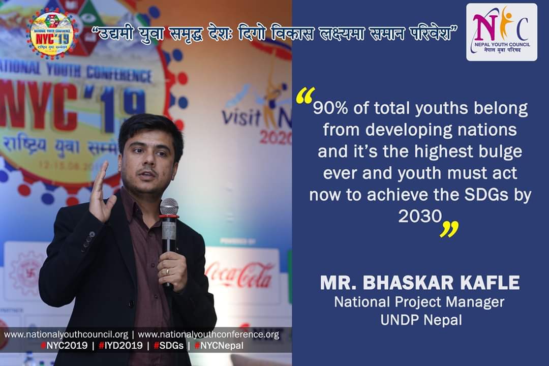 satishpanday01's tweet photo. “90% of total youths belong from developing nations and it’s the highest bulge ever and youth must act now to achieve the SDGs by 2030" says @Bhasker1 Natl project manager #SCDP @UNDPNepal
@Ayshaniee @bcoccobklyn
@tek_tamrakar #NYC2019 #SDGs #PYC2019 #NYCNEPAL #VisitNepal2020 https://t.co/po1As0cOmw
