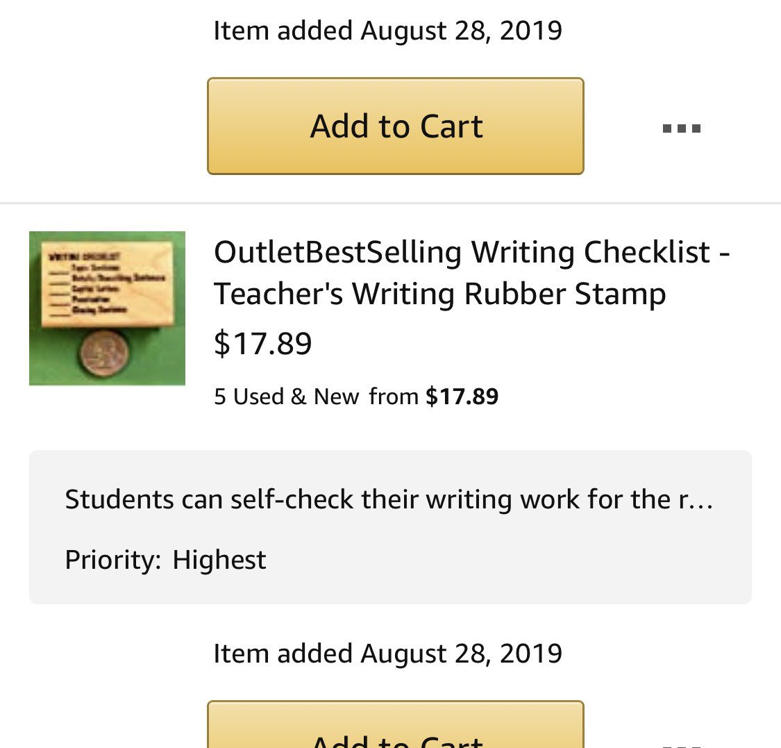 TeachesNicole's tweet photo. @ahadzovic2018 @LowellRoemer Middle school reading/writing special ed teacher!  We need the stamp so students can self edit their writing pieces. We need the $3.50 ink too!  #clearthelist #clearthelistwi #support_a_teacher #clearthelists  https://t.co/HurhXwc23x https://t.co/wSnGvHaoDr
