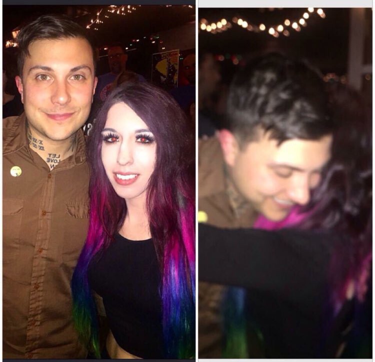 TraceyJeanne_'s tweet image. In order, the 4 times I met @FrankIero 
The last photos are from when I just met him again recently !!! 😭🖤