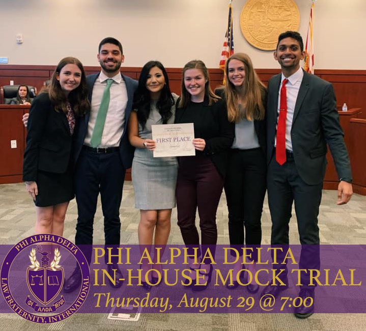 Phi Alpha Delta (@ufpad) on Twitter photo We will be holding our in-house mock trial interest meeting on Thursday, August 29th at 7:00pm. More information will be on our FB page (m.facebook.com/UFPAD/) & instagram <a href="/ufpad/">Phi Alpha Delta</a>. Come join the mock trial family & sharpen your litigation skills! ⚖️ We will be holding our in-house mock trial interest meeting on Thursday, August 29th at 7:00pm. More information will be on our FB page (m.facebook.com/UFPAD/) & instagram <a href="/ufpad/">Phi Alpha Delta</a>. Come join the mock trial family & sharpen your litigation skills! ⚖️
