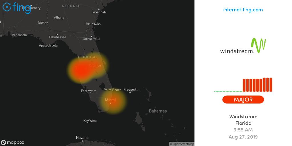 outagedetect's tweet photo. π§ Major Internet #outage ongoing: #Windstream in #Florida since 9:55 AM for 12 hours, impacting #Tampa #Orlando
πΊπΈ Live map and analysis
π https://t.co/TV5WnDDb2o
Retweet if still down for you as well
#talk2windstream #Windstreamdown #Windstreamoutage #nointernet #PrimeTime https://t.co/NM0JWFH60Z