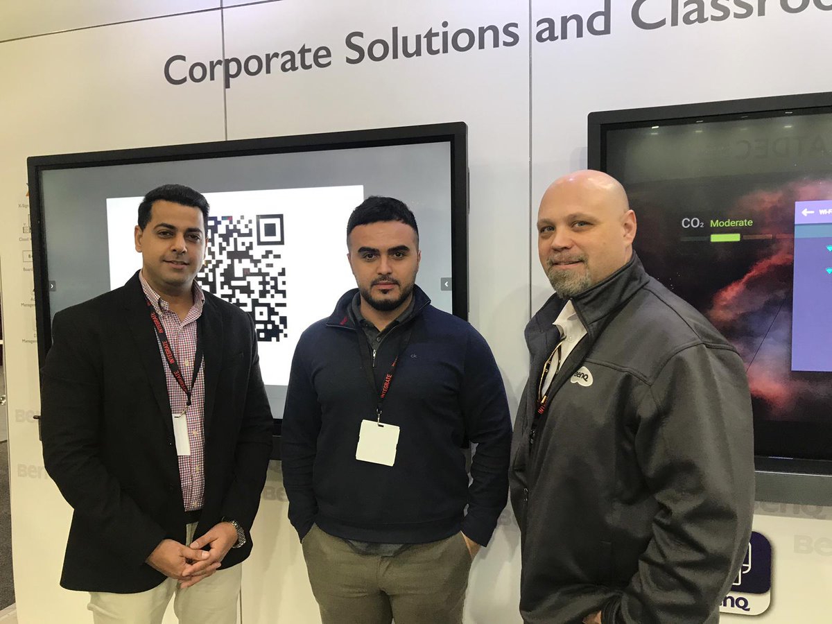 BenQ_AU's tweet photo. Second day of Integrate Expo 2019 at Melbourne Convention & Exhibition Centre. Visit the Ingram Micro Stand H32 to see the latest Stretch Panel Digital Signage & RP Series Interactive Flat Panel... And these 3 handsome creatures.
#benq #ingrammicro #integrateexpo https://t.co/rdtVqpbozw