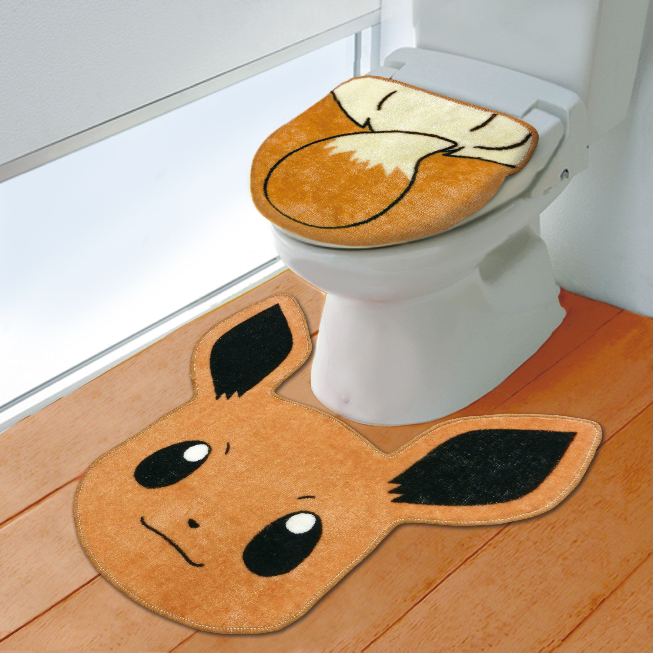 イーブイ ポケモン トイレマット&トイレカバー 2点セット 新品 イーブイ ポケモン トイレマット&トイレカバー 2点セット 新品
