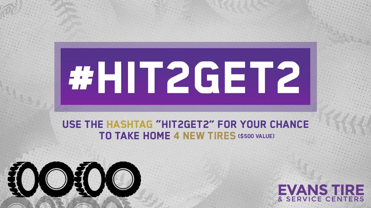 BallySportsSD's tweet photo. If the @Padres hit 2 or more home runs tonight, tweet us with #HIT2GET2 for a chance to win tires from @EvansTireSD! https://t.co/Erl6llkw8B