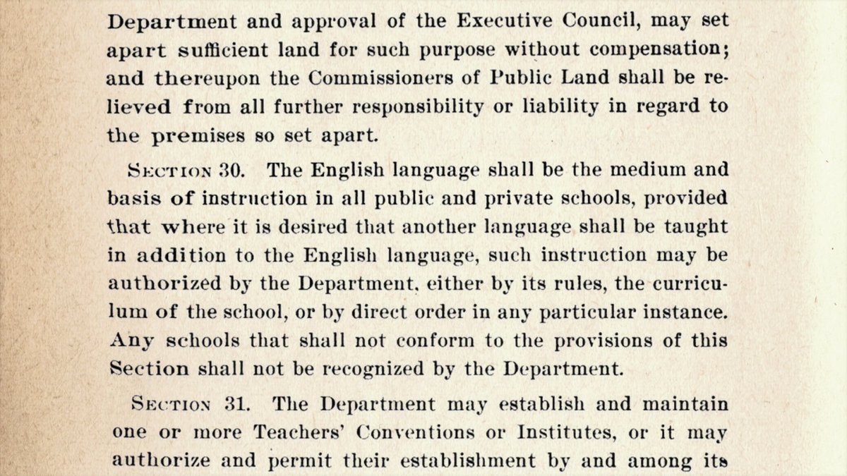 U.S created a law that banned Hawaiians to speak Ōlelo in schools, english was to be the only language spoken. but they never mentioned how even children would be beaten if they were heard speaking Ōlelo.