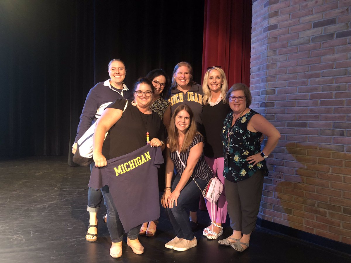 Proud <a href="/UMichEducation/">U-M Marsal Family School of Education</a> alumni now <a href="/harlanelem/">Harlan Elementary</a> teachers thrilled to be kicking off our <a href="/BirminghamPS/">Birmingham Schools</a> school year reflecting on our practice, learning from, and being inspired by <a href="/deborah_ball/">Deborah Loewenberg Ball</a> once again! 📒💙 #goblue #BPSLearners