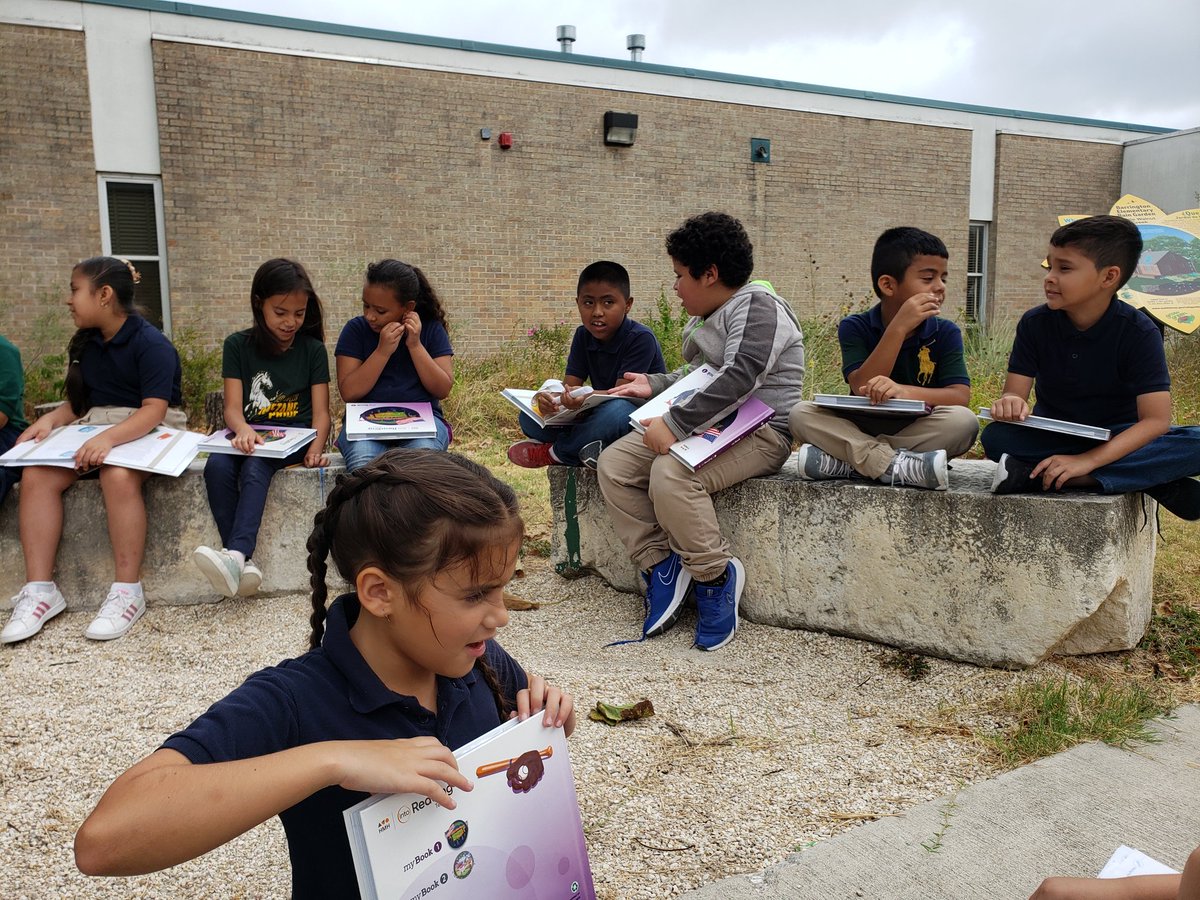 Using our outdoor classroom during our reading block!  <a href="/BEMustangPride/">Dr. Gilma Sanchez</a>