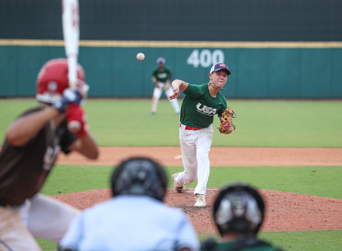 TylerNordby's tweet photo. Throwing  @USABaseballNTIS  @Northwest_NTIS Champions Cup semi final game for Northwest 15 u Stars https://t.co/uKw07B3CB7