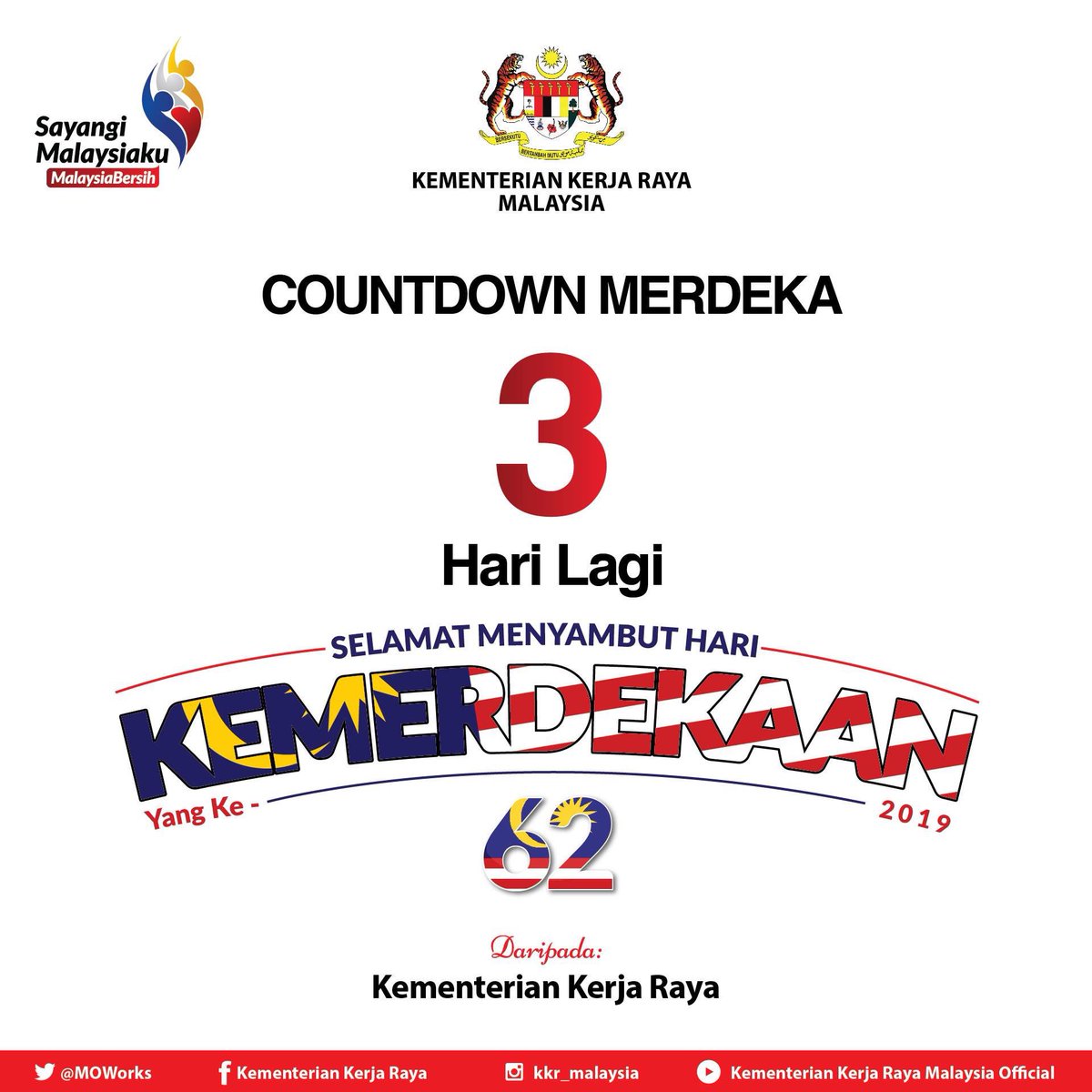 Sayangi Malaysiaku 
#MalaysiaBersih 

<a href="/JKRMalaysia/">JKR Malaysia</a> <a href="/CIDBMALAYSIA/">CIDB Malaysia</a> <a href="/LLMrasmi/">LLM</a> @LLMinfotrafik <a href="/baru_bian/">Baru Bian</a> <a href="/HjAnuarTahir/">Hj Anuar Tahir</a> <a href="/KsuMoworks/">KSU_MOWorks</a> @kpkrjkr <a href="/Asricidb/">Ahmad Asri</a> @LLMKP