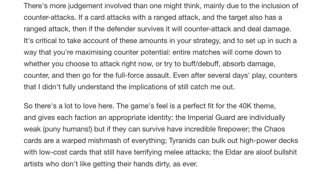 If you've not played Warhammer Combat Cards yet, this from <a href="/Kotaku_UK/">Kotaku UK</a> is a fantastic, in-depth look at why you might want to remedy that! 

kotaku.co.uk/2019/08/27/war…