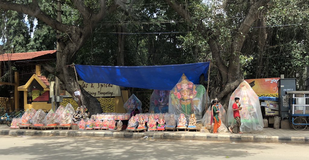 WFRising's tweet photo. Whitefield Main Road is full of PoP #ganesha. What can one do @Randeep_Dev @karnatakapcb? 

Where do we call it in? Who do we call? https://t.co/KdSDBI3WmF